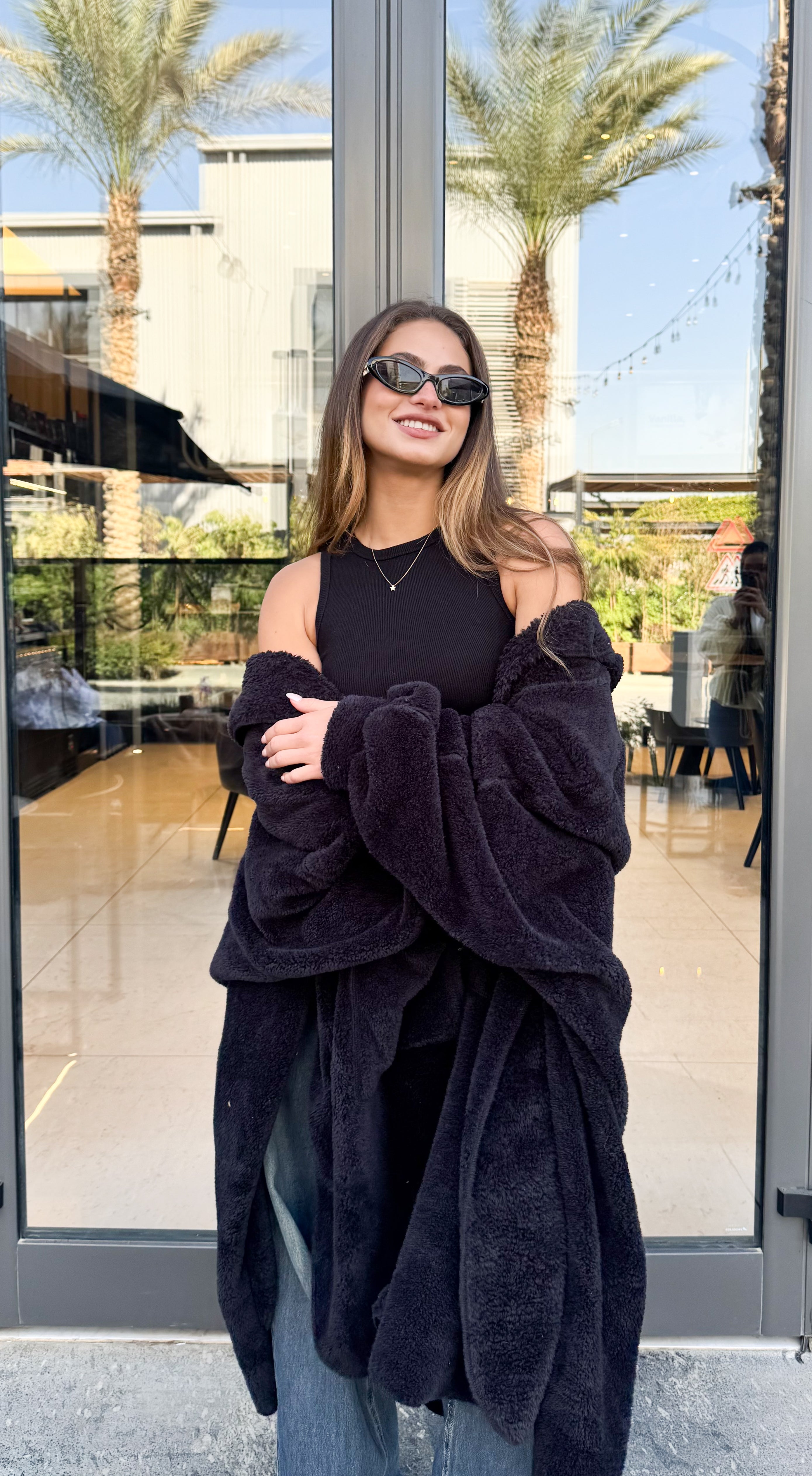 Black Teddy Fur Jacket