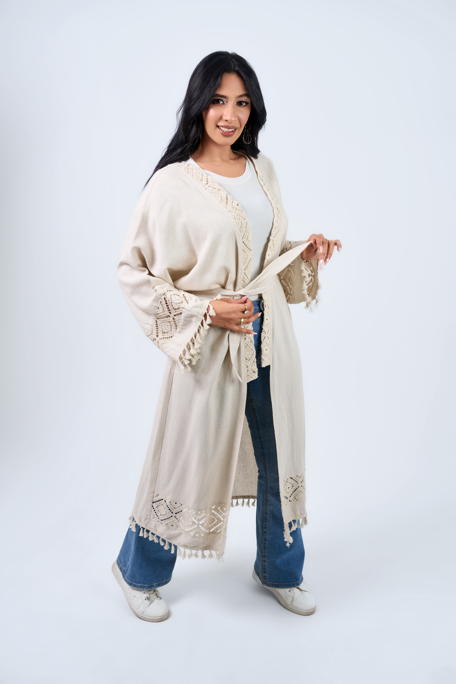 Wooven Long Kimono