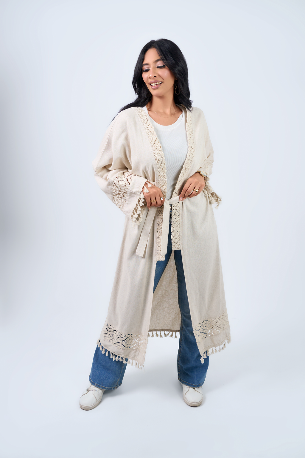 Wooven Long Kimono