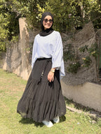 Black Chiffon Skirt