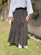 Black Chiffon Skirt