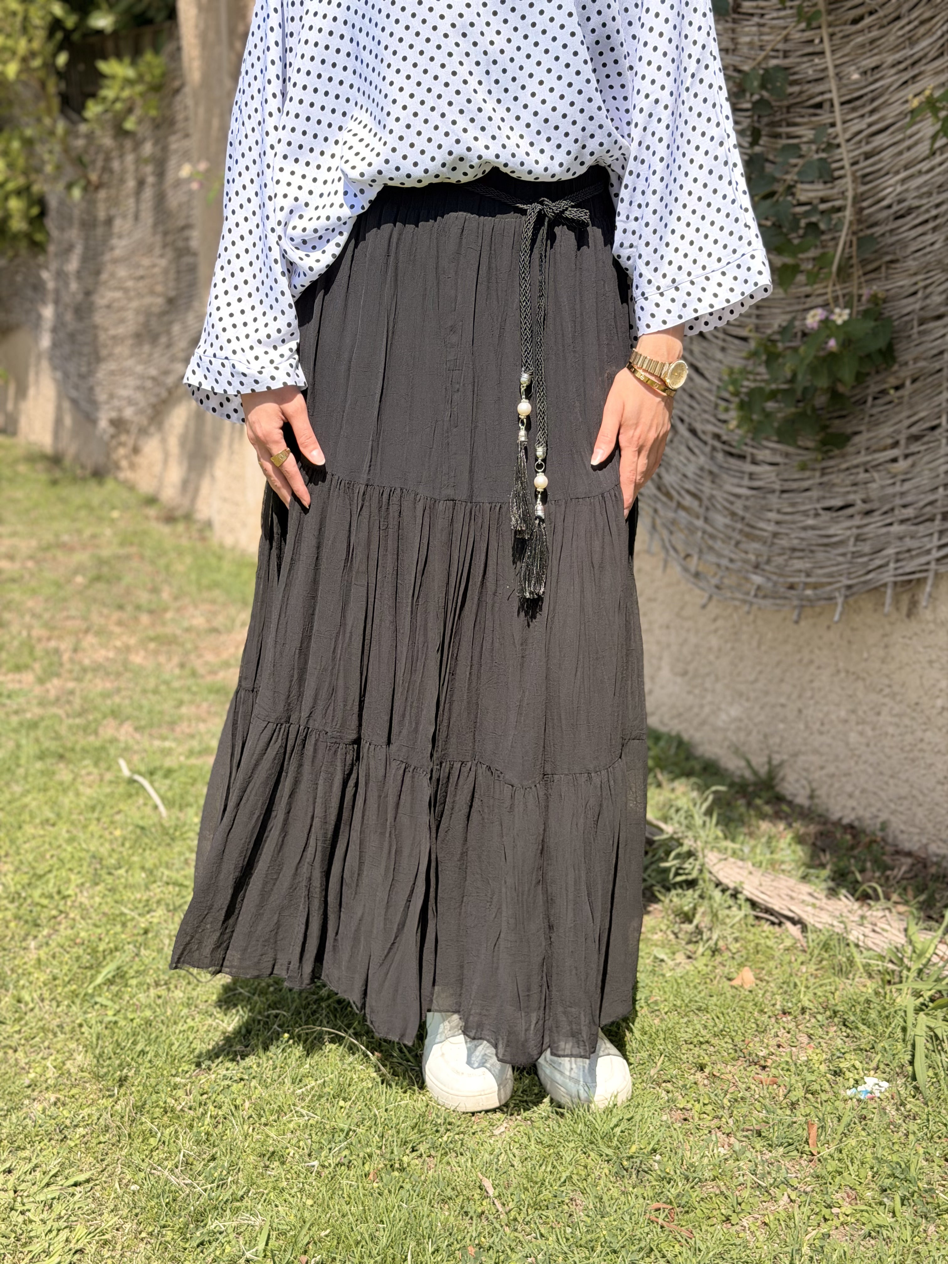 Black Chiffon Skirt