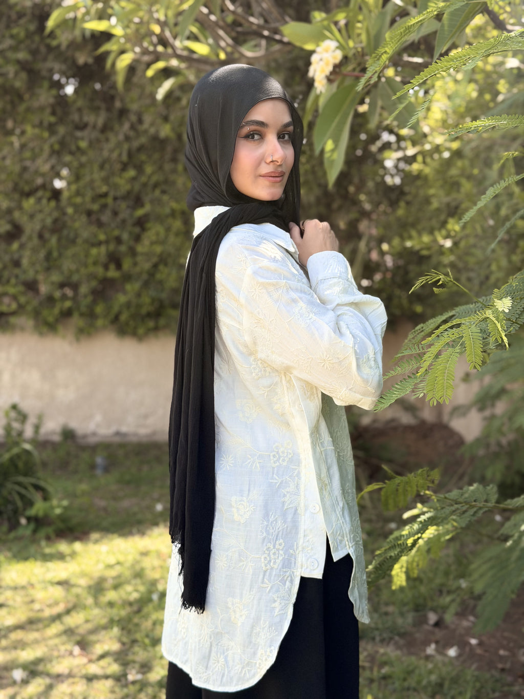 Off-White Embroidered Oversized Shirt