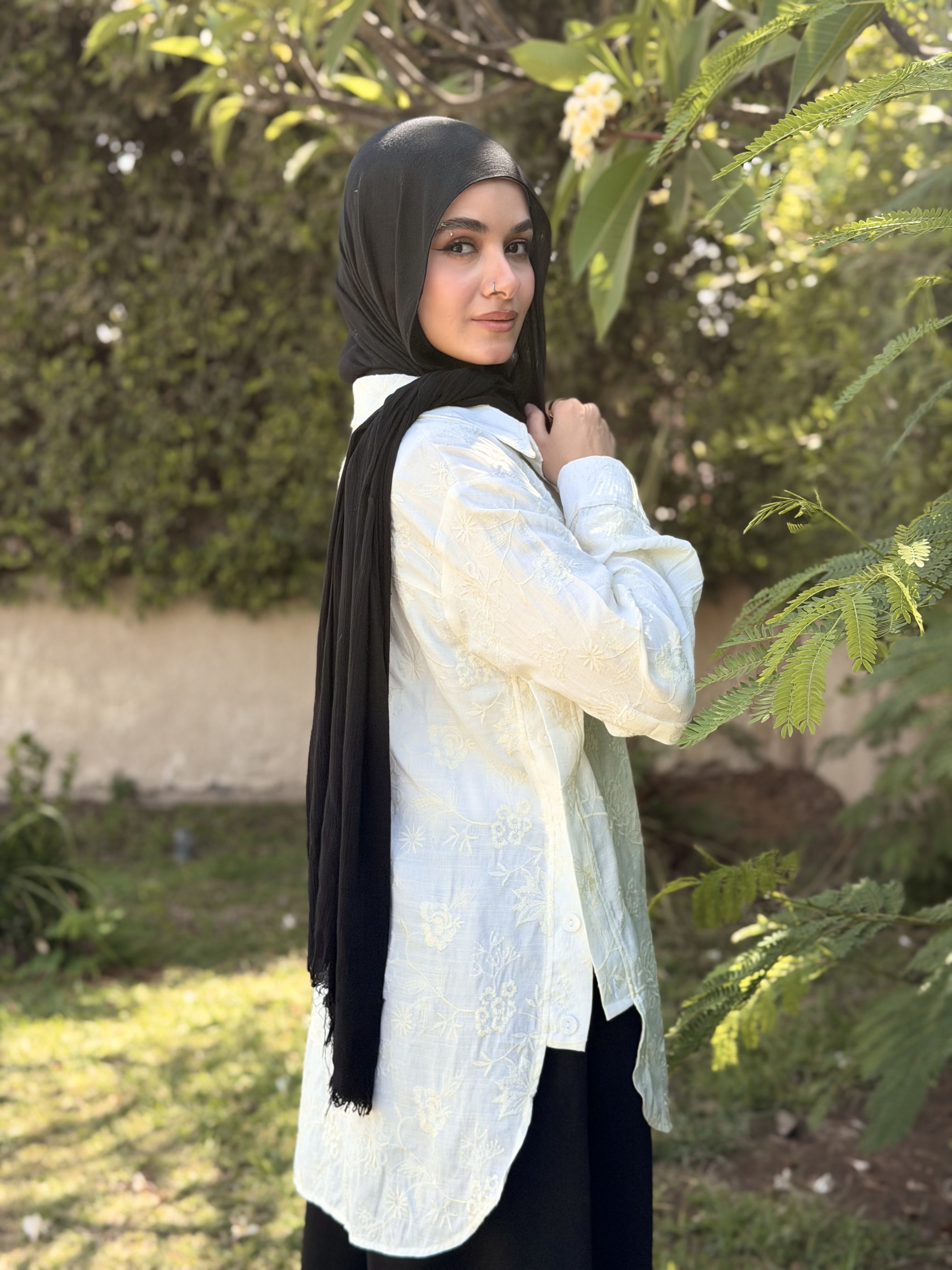 Off-White Embroidered Oversized Shirt