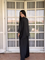 Black Noir Flow Satin Set