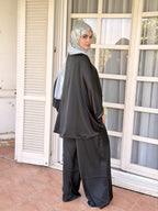 Black Noir Flow Satin Set