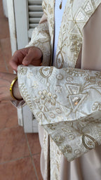 Beige Embroidered Kimono Cardigan