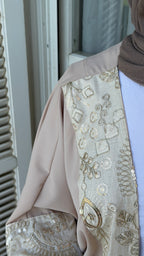 Beige Embroidered Kimono Cardigan