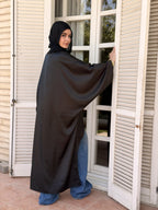 Black Flow Satin Kaftan Top