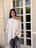 Off-White Flow Satin Kaftan Top