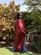 Burgundy Flow Satin Kaftan Top