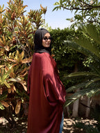 Burgundy Flow Satin Kaftan Top