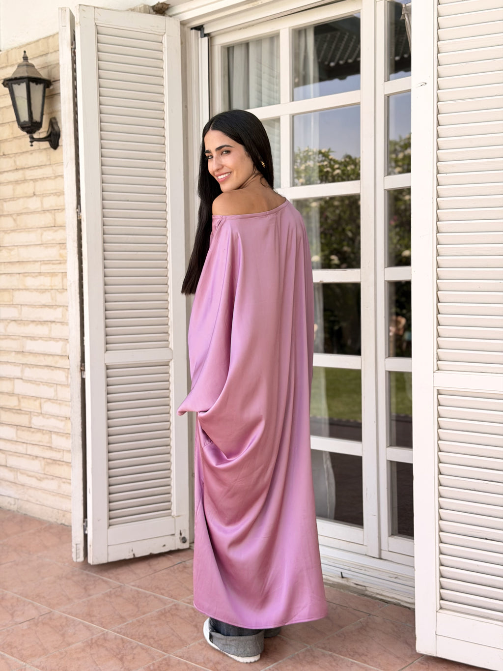 Cashmere Flow Satin Kaftan Top