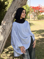 White Polka Dot Kaftan Top