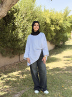 White Polka Dot Kaftan Top