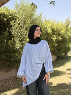 White Polka Dot Kaftan Top