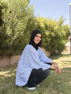 White Polka Dot Kaftan Top