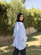 White Polka Dot Kaftan Top