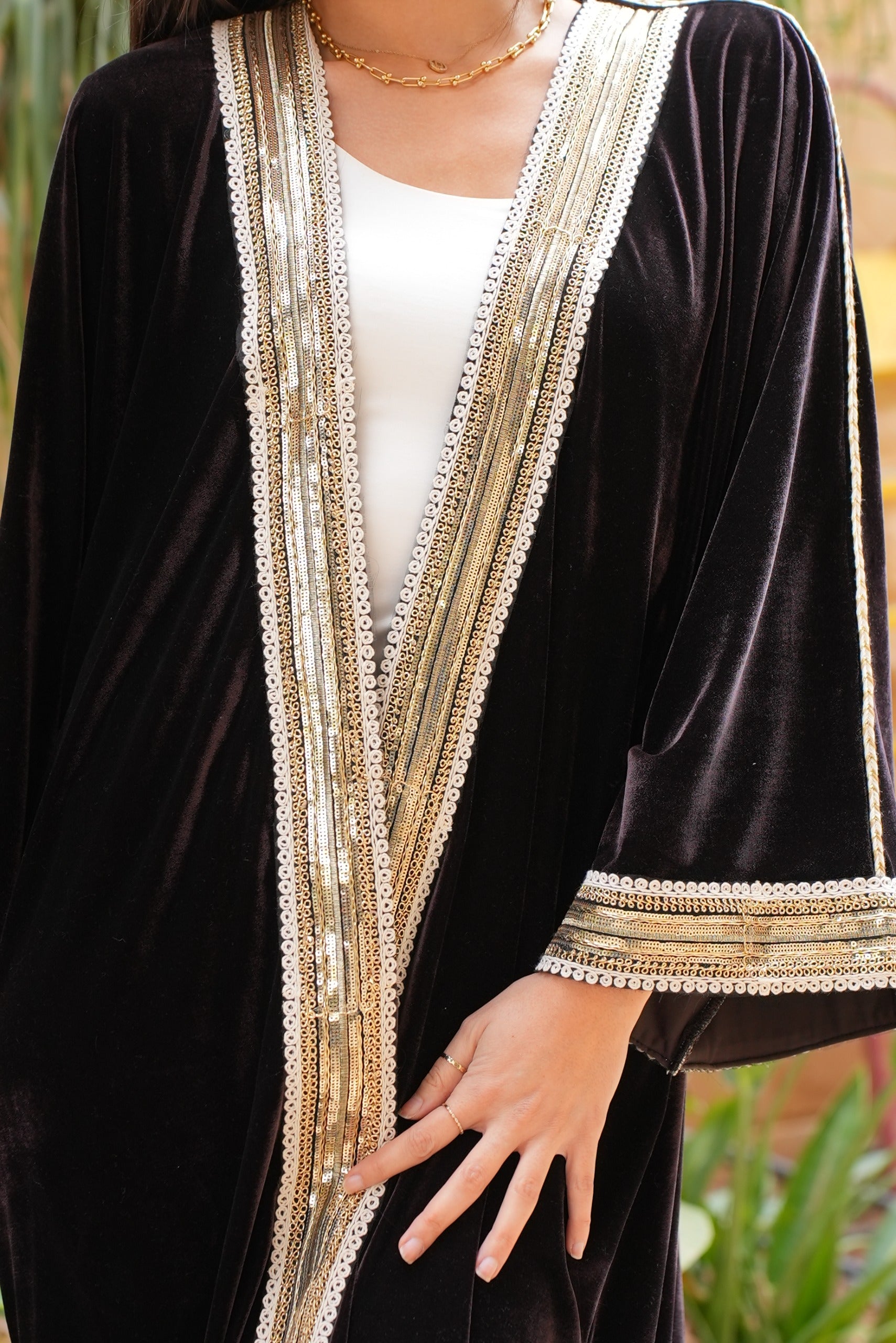 Golden Brown Velvet kaftan