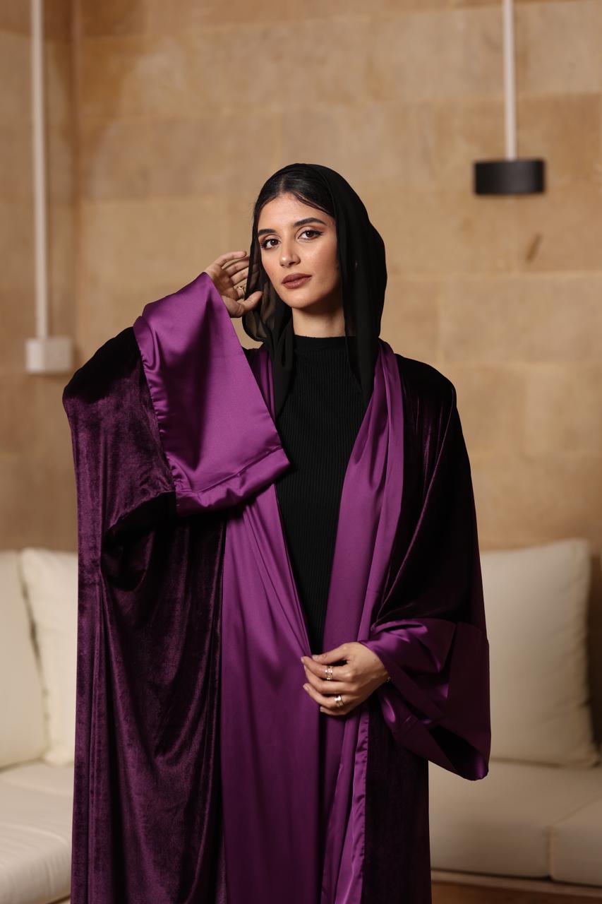 Velvet purple with satin kaftan