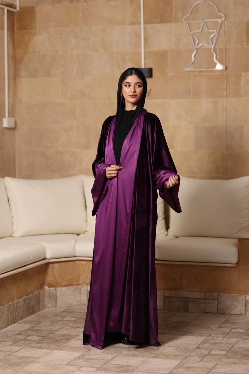 Velvet purple with satin kaftan