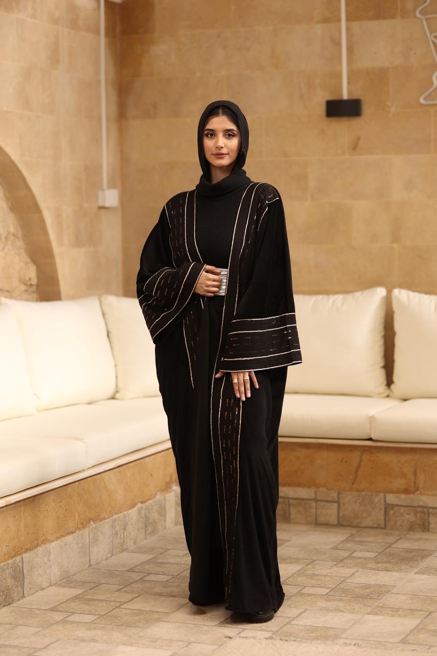 premium black velvet with embroidery Indian linen