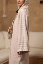 Beige soft wool kaftan