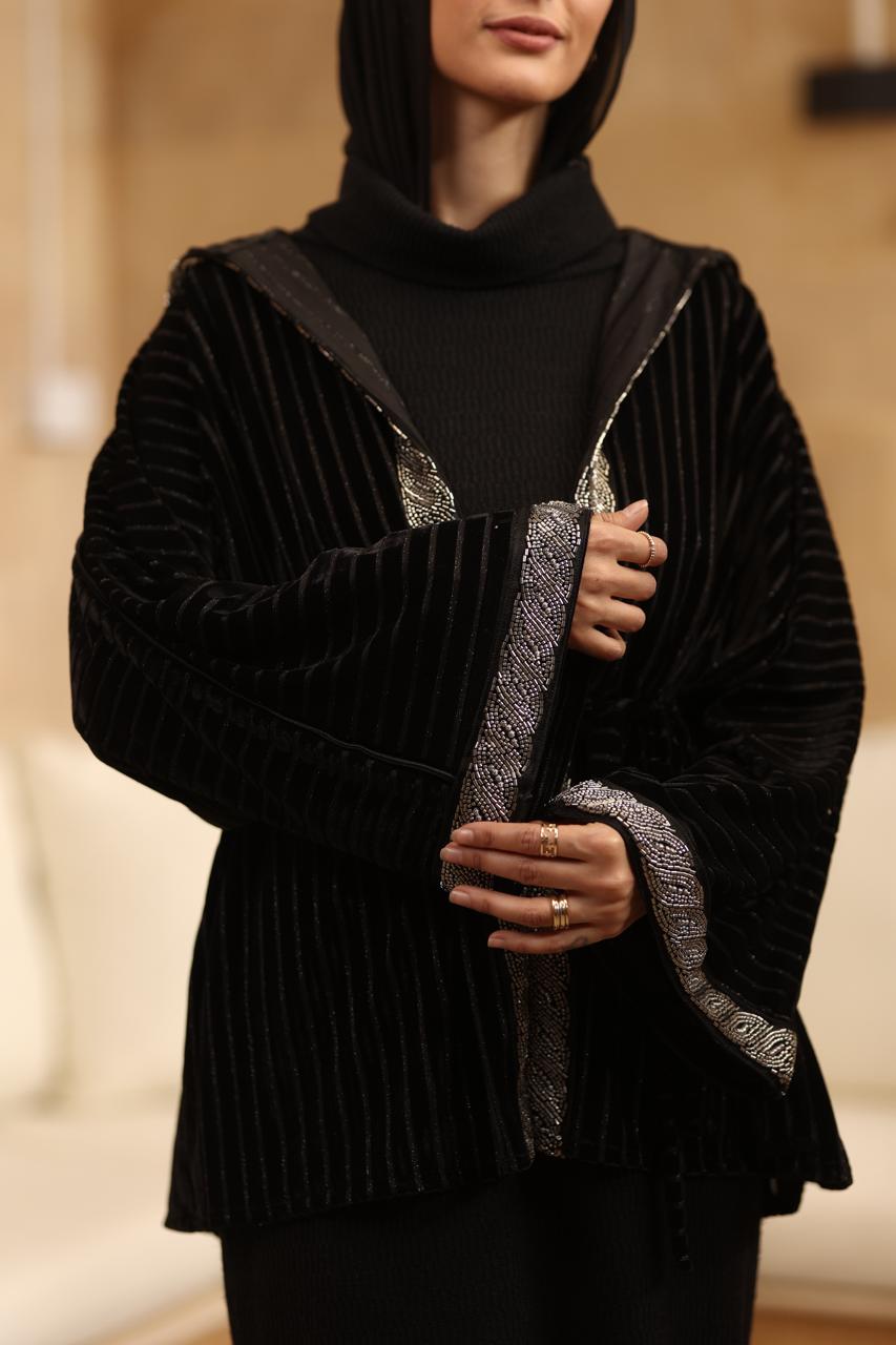 Velvet noir mini kaftan