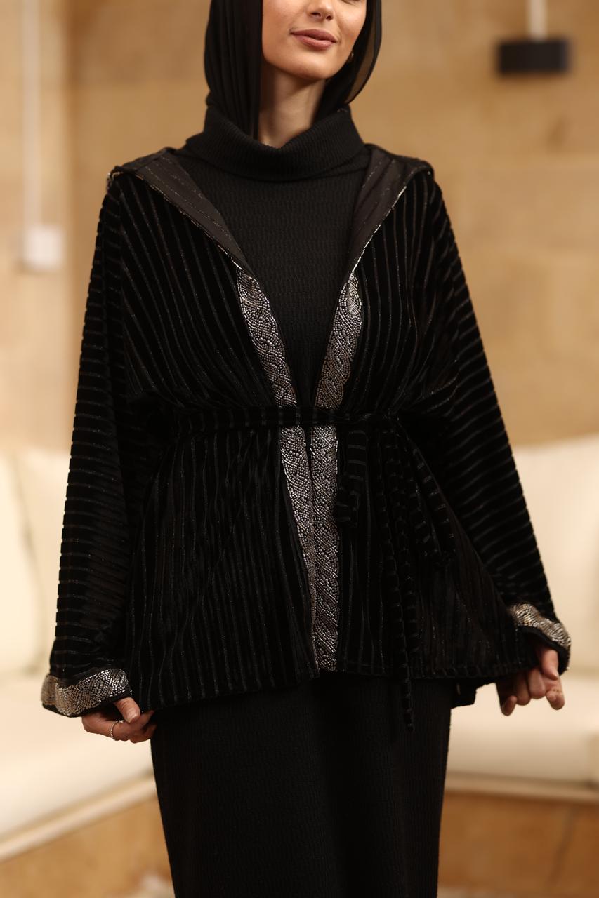 Velvet noir mini kaftan