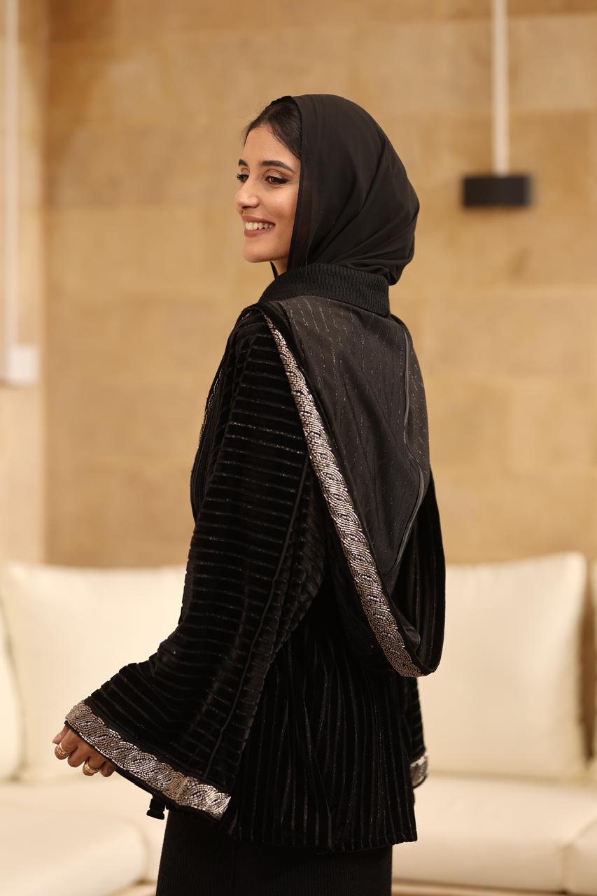 Velvet noir mini kaftan