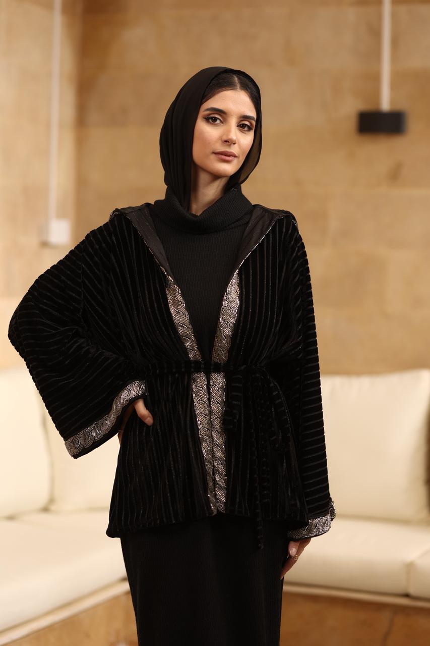 Velvet noir mini kaftan