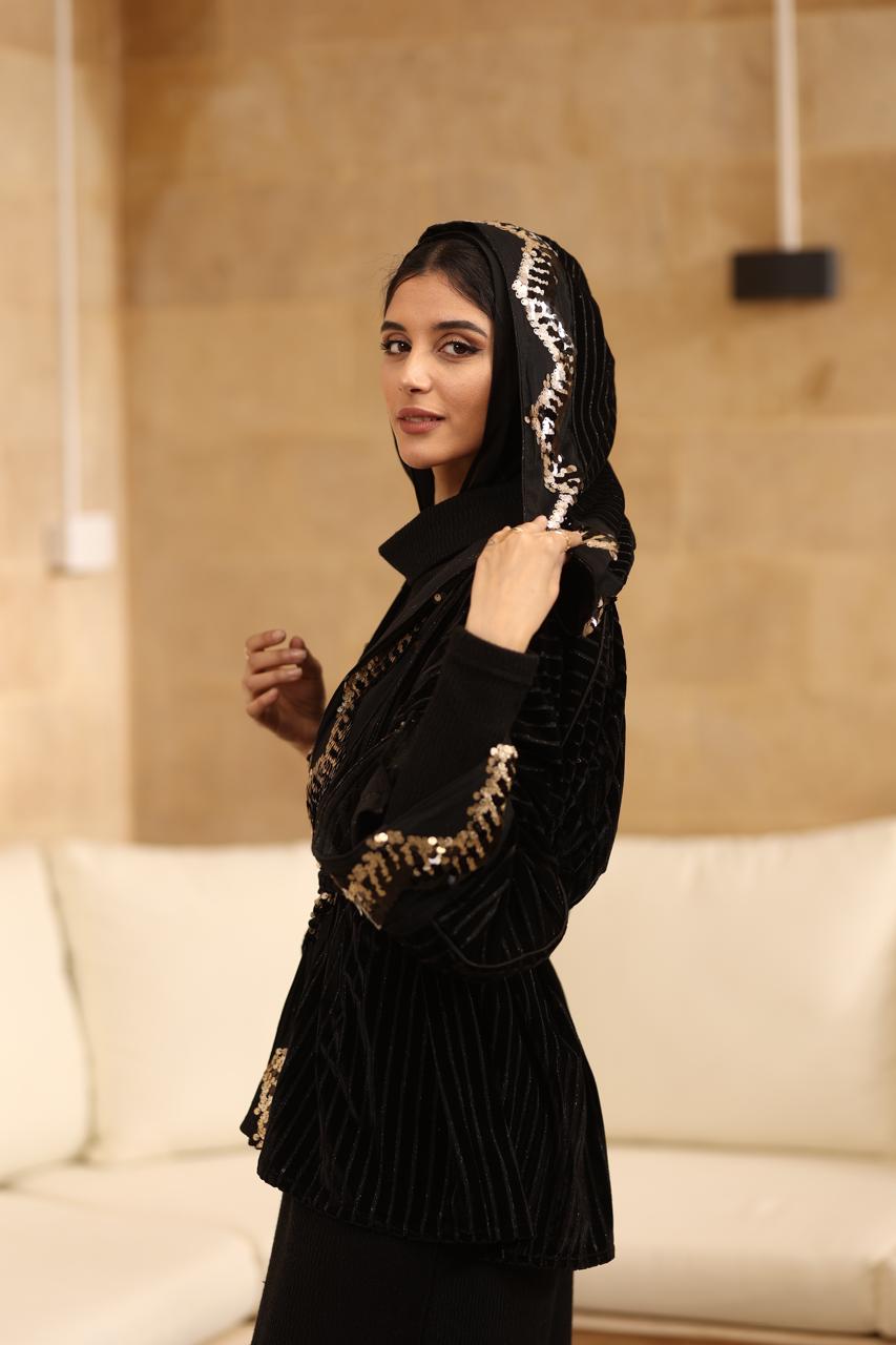 Midnight gold mini kaftan