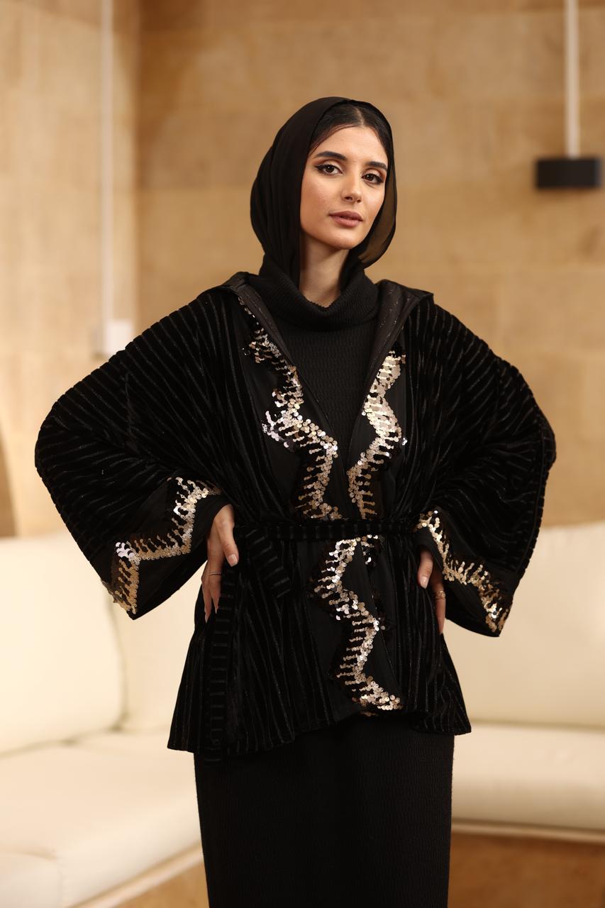 Midnight gold mini kaftan