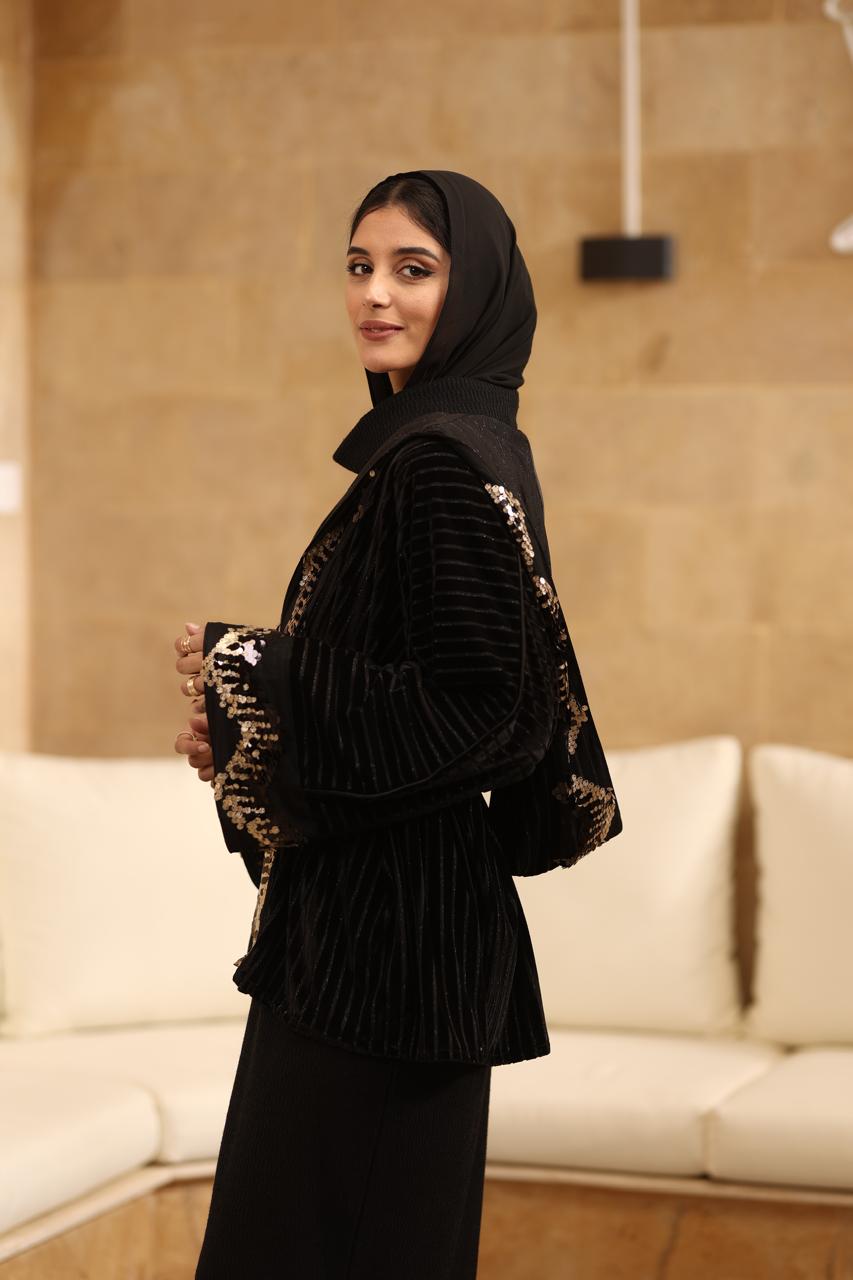 Midnight gold mini kaftan