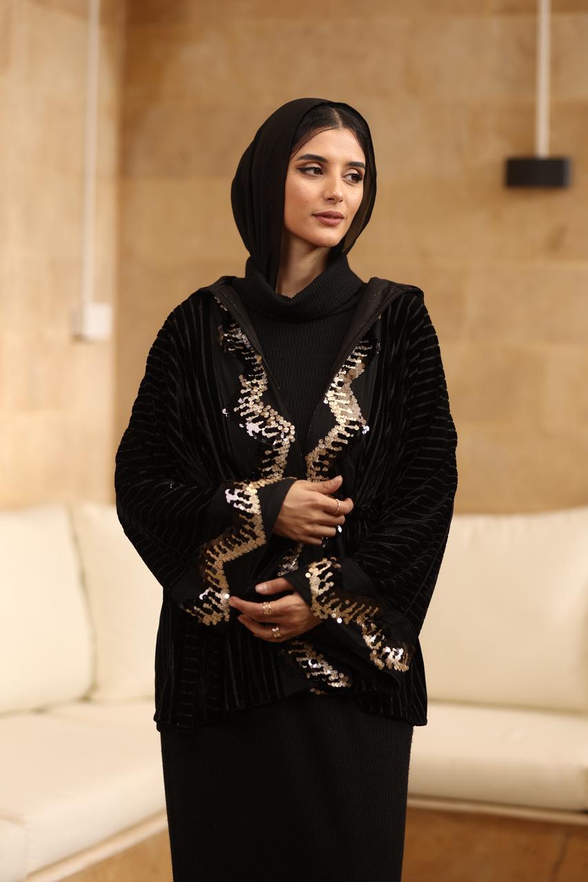 Midnight gold mini kaftan