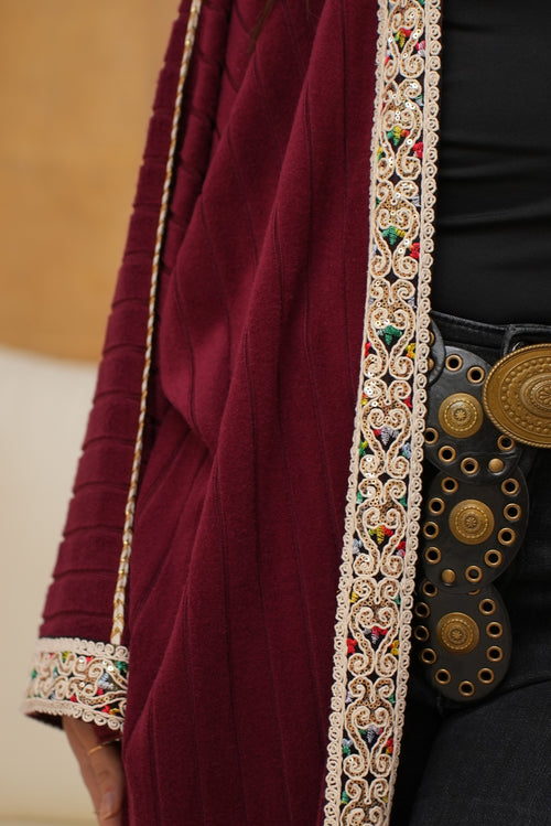 Burgundy Pop Kaftan