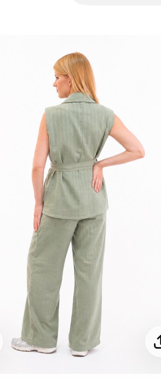 Sage Linen Vest Set
