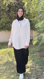 Off-White Embroidered Oversized Shirt